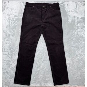 Wrangler Corduroy Pants Mens 38 Brown Regular Fit Cowboy Cut Western Casual